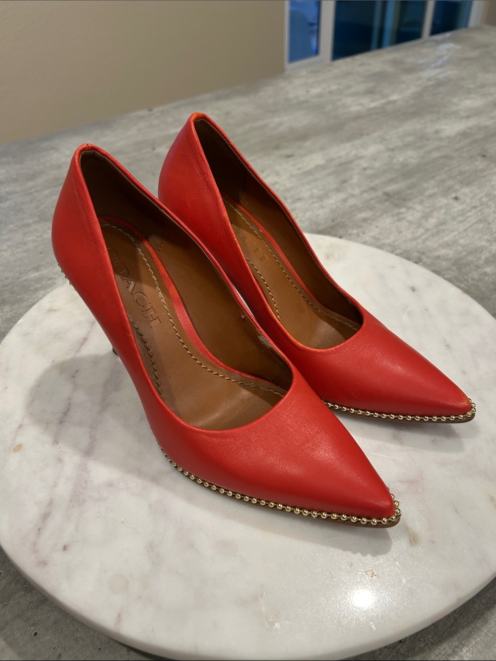 Coach Orange Waverly Leather Pump size 5